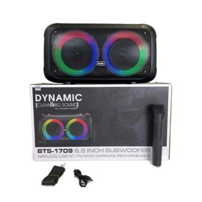 Brodu Karoke Bluetooth Speaker BTS-1709 with Wireless Mic